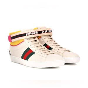Gucci Signature Web Stripe Ace High Top Sneakers